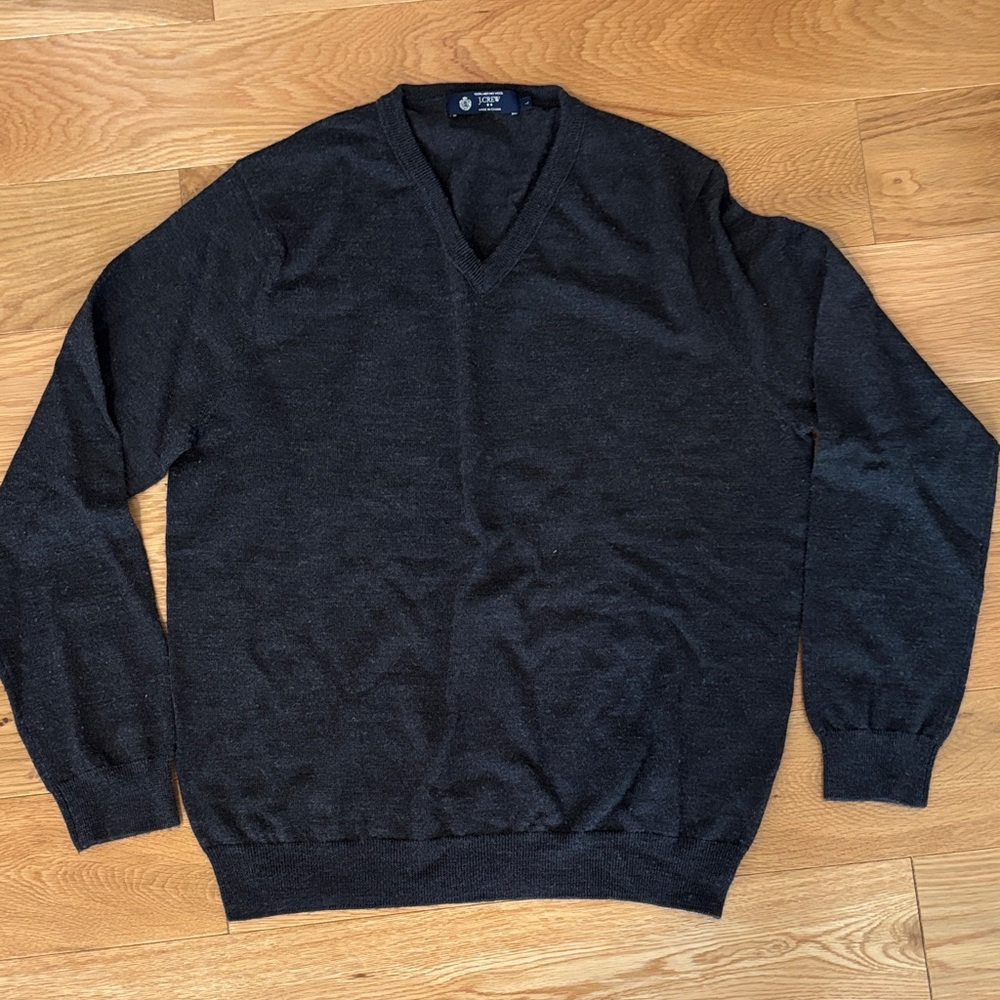 J. Crew Charcoal V-Neck Men's Sweater